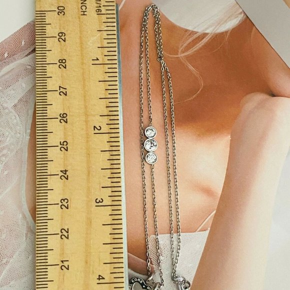 NEW Michael Kors MK Logo Circle Silver Necklace - Picture 6 of 11